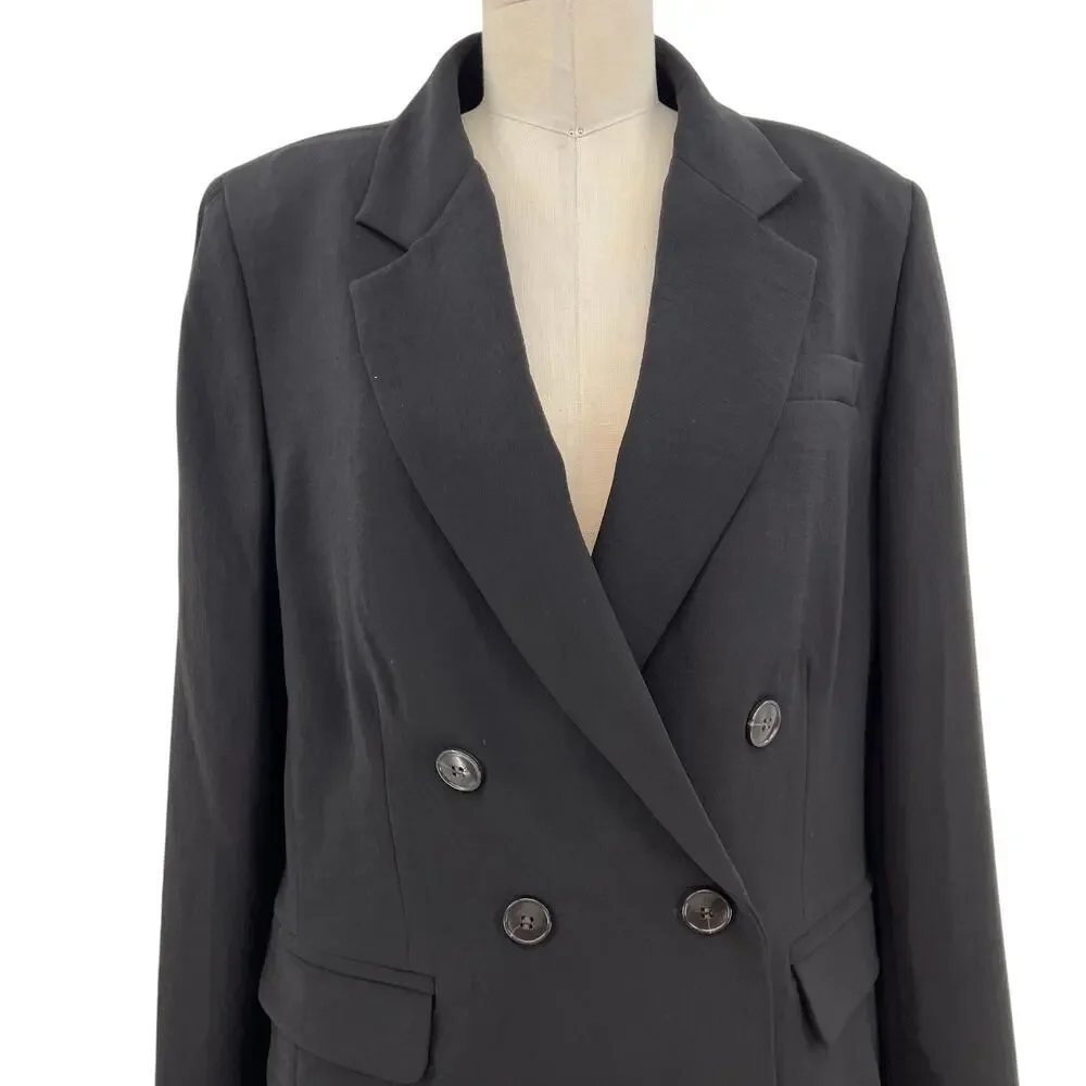 Madewell The Rosedale Blazer in‎ Crepe in Black Size 12